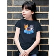 thumbnail image 2 of Corgi N Kitten Eating Spaguetti T-Shirt Juniors -Image by Shutterstock,  x-Small, 2 of 4