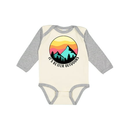 

Inktastic It s Better Outdoors Mountains at Sunset Gift Baby Boy or Baby Girl Long Sleeve Bodysuit