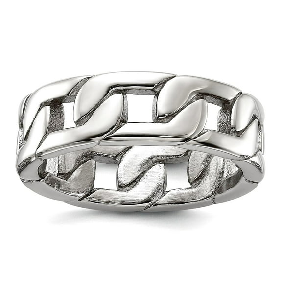 Stainless Steel Polished Chain Bracelet Style 7mm Band 9 Inch Link Bracelet for Women and Men