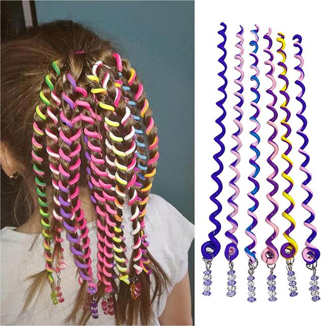 Seitruly 6 unidades/juego de diadema en espiral para mujer, banda para el pelo Multicolor, accesorio de peluquería para escenario de baile Cuidado del cabello Púrpura