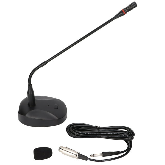 Micrófono de cuello de cisne de escritorio con cable XLR a 6,35 mm para transmisión web de conferencias