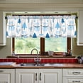 thumbnail image 3 of Yayeee Kitchen Curtains Tier Set of 2 Light Filtering 57"x24" Over Sink Window Panels, Blue Simple Cartoon Snowmen, 3 of 7