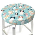 thumbnail image 3 of Balery Colorful Dog Fundas de asiento para taburete de bar redondo de tela de terciopelo ajustables que protegen de arañazos y manchas para sillas de 14 a 17 pulgadas.-14 inch, 3 of 7