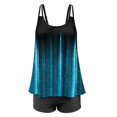thumbnail image 3 of Plus Size Bathing Suit for Women 2 Piece Bikini Sets U Neck Push Up Tankini Top High Waisted Tummy Control Swimsuit, 3 of 7
