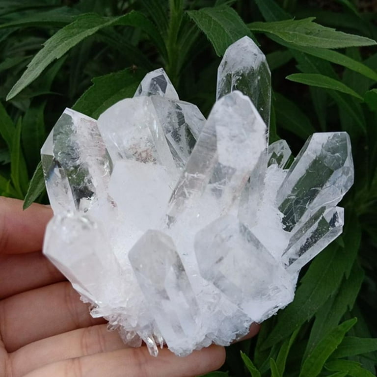 SXRC Natural White Crystal Quartz Cluster,30/80g Natural Rock