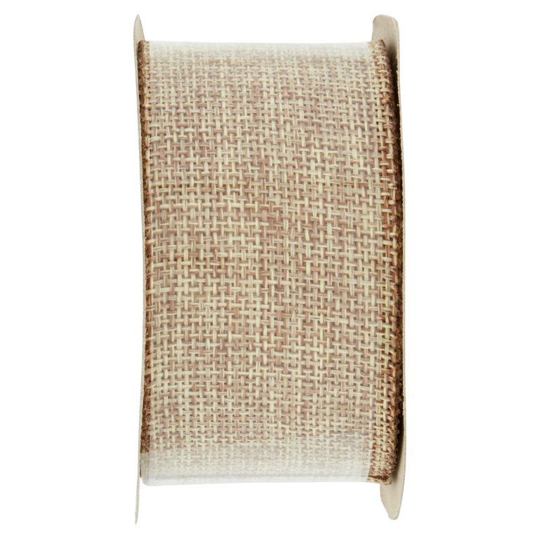 Offray Wired Burlap Ribbon 1-1/2X9'-Natural