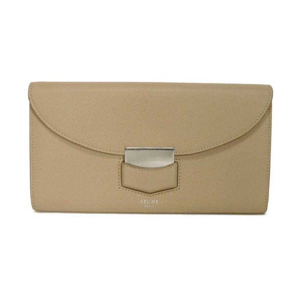 Pre-Owned Celine Trotter Large Flap Multifunction Wallet, Greige (Old Logo), Light Taupe,...