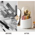 thumbnail image 5 of Makeup Brush Holder Organizer with Lid, Rotating Dustproof Make Up Brushes Container with Clear Acrylic Cover, Spinning Cosmetics Holders Storage Cup, 5 of 5