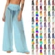 thumbnail image 1 of Pincandy Women See Through Sheer Mesh Pants Beach Swimsuit Bikini Bottom Cover up Party Club Elastic High Waist Wide Leg Pants, 1 of 7