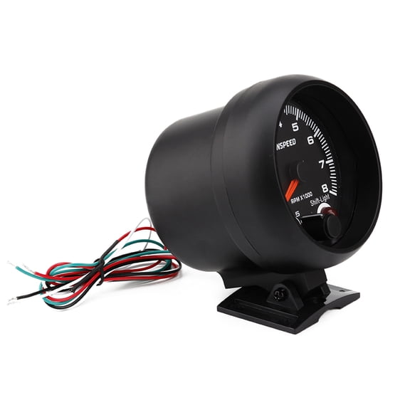 BIBABLYKE 3.75in Electrical Tachometer RPM Gauge with Light Replacement Automotive Gauge for 4/6/8 Cylinder Gasolines Vehicle