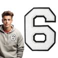 thumbnail image 2 of A Digital Patch 1 Pcs 4.2 Inch White Letter Or Number On Big Numerals Large Numbers For Clothing Backpacks Hats Jeans, 2 of 9