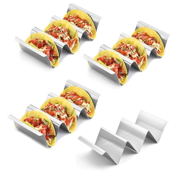 UHIAGREE Taco Holder Stand set of 4,Stainless Steel Taco Tray Up to 2-3 Tacos Each for Baking,Grill