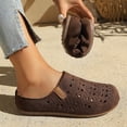 thumbnail image 2 of KIJBLAE Women's Hollow Out Closed Toe Lazy Slide Slippers, Round Toe Soft Sole Lightweight Casual Indoor Outdoor Sandals Coffee 38, 2 of 9