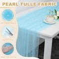 thumbnail image 3 of Uxcell 15ft White Pearl Table Runner, 180x60inch Pearl Tulle Fabric Soft Lace Mesh Fabric Net Tulle for Bridal Shower Wedding Arch Veil Table Decorations, Sky Blue, 3 of 7