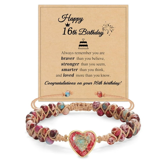 30th Birthday Gifts for Her, 30 Year Old Birthday Gifts for Women Handmade Braided Beaded Bracelets 30th Birthday Decorations for Bestie Friend in 30s Natural Stone Rope Bracelet Jewelry