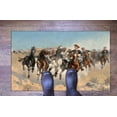 thumbnail image 6 of Office Decor Rug, The Fourth Troopers Moving the Led Horses Rug, Animal Rugs, Frederic Remington Rug, Horse Lover Gift Rug, Door Mat Rugs, 3.3'x6.5' - 100x200 cm, 6 of 8
