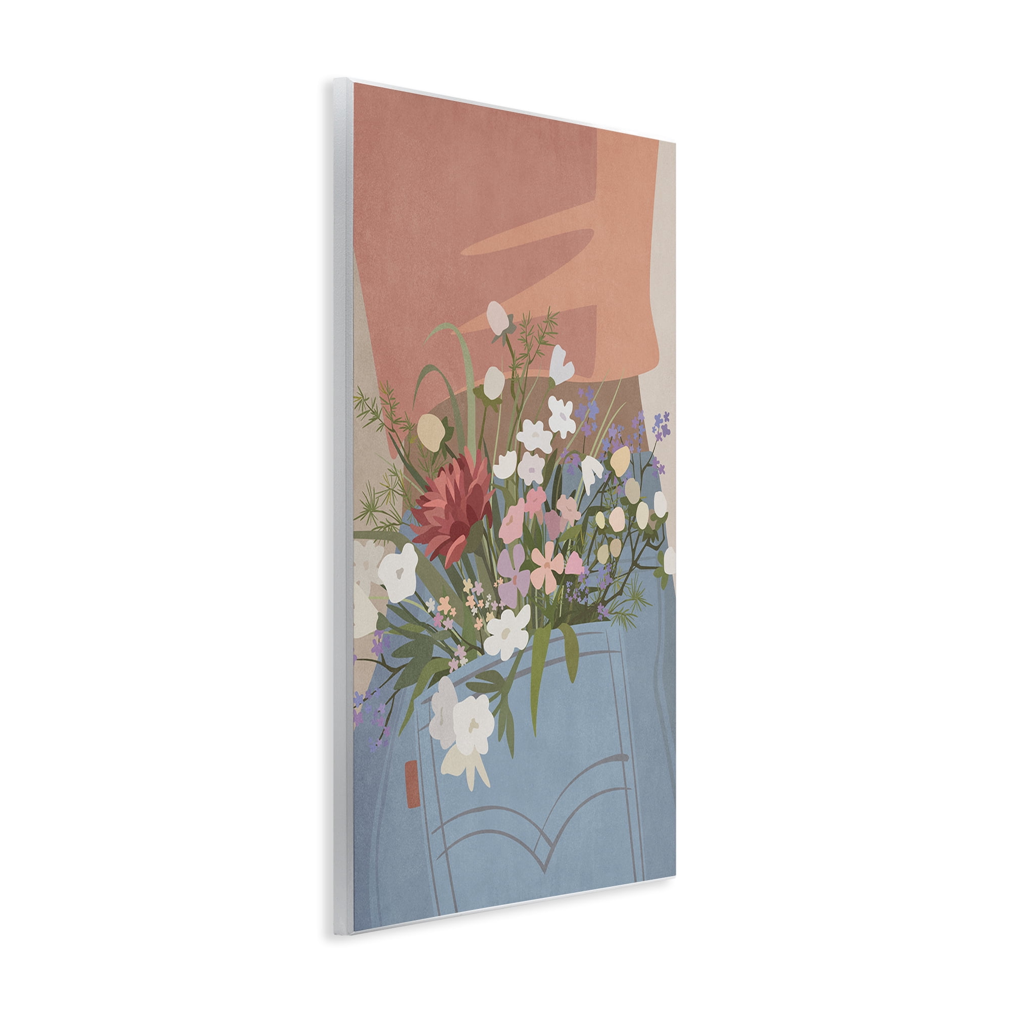 Stupell Industries Flowers in Jeans Pocket Plants & Flowers Painting Unframed Art Print Wall Art, 10 x 15