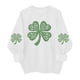 thumbnail image 3 of TaTaai Womens St Patricks Day Print Sweatshirt Long Sleeve Crewneck Casual Pullover Fleece Lined Holiday Top Gift, 3 of 6