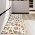 thumbnail image 4 of Beige Dinosaurs Birds Pattern Kitchen Rug Mat,Kitchen Runner Rugs Non Skid Washable,Decorative Kitchen Floor Mats for Kitchen,Sink,Laundry,17"X47", 4 of 5