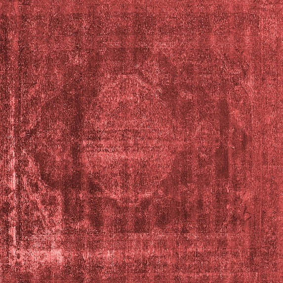 Ahgly Company Indoor Square Oriental Red Industrial Area Rugs, 4' Square