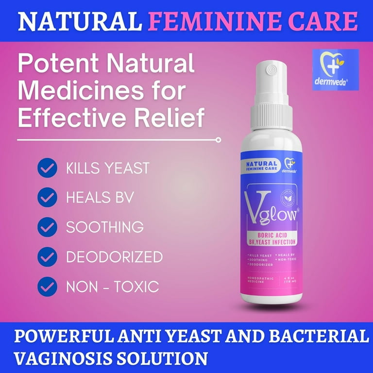 Dermveda Feminine Spray for Yeast Infection BV Relief 4 Fl Oz Boric Acid  Solution - Walmart.com