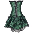 thumbnail image 5 of LEKODE Steampunk Corset Skirt Renaissance Corset Dress Gothic Overbust Corset and Skirt Set Gothic Steampunk Skirt Womens Pirate Skirt Steam Punk Corset Renaissance Skirt Plus Size Green L, 5 of 5