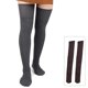 thumbnail image 3 of Calcetines hasta el muslo Tejido de algodón extralargo Cálido Grueso Alto Medias largas para botas Calentadores de piernas, 3 of 5