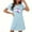 Blue, variant on Zorckvet Womens Casual Nightgowns Soft Heart Print Sleepshirts Valentine's Day Crewneck Comfortable Nightshirts for Women Short Sleeve