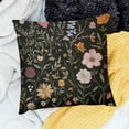 thumbnail image 2 of Autua Floral Pillow Covers Flower Throw Pillow Covers, Spring Summer Flower Black Pillow Case Decorative for Couch Home Living Room Sofa Bedroom 18x18in, 2 of 5