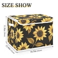 thumbnail image 5 of Yayeee Collapsible Cube Storage Bin with Lid Fabric Closet Decorative Basket with Handles, Black Sunflower Pattern, 5 of 7