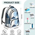 thumbnail image 5 of Blue and Gold Marble Pattern Backpack for School, Cute School Bag with Adjustable Shoulder Straps and Padded Back, 16.9"x12.6"x5.9", 5 of 5
