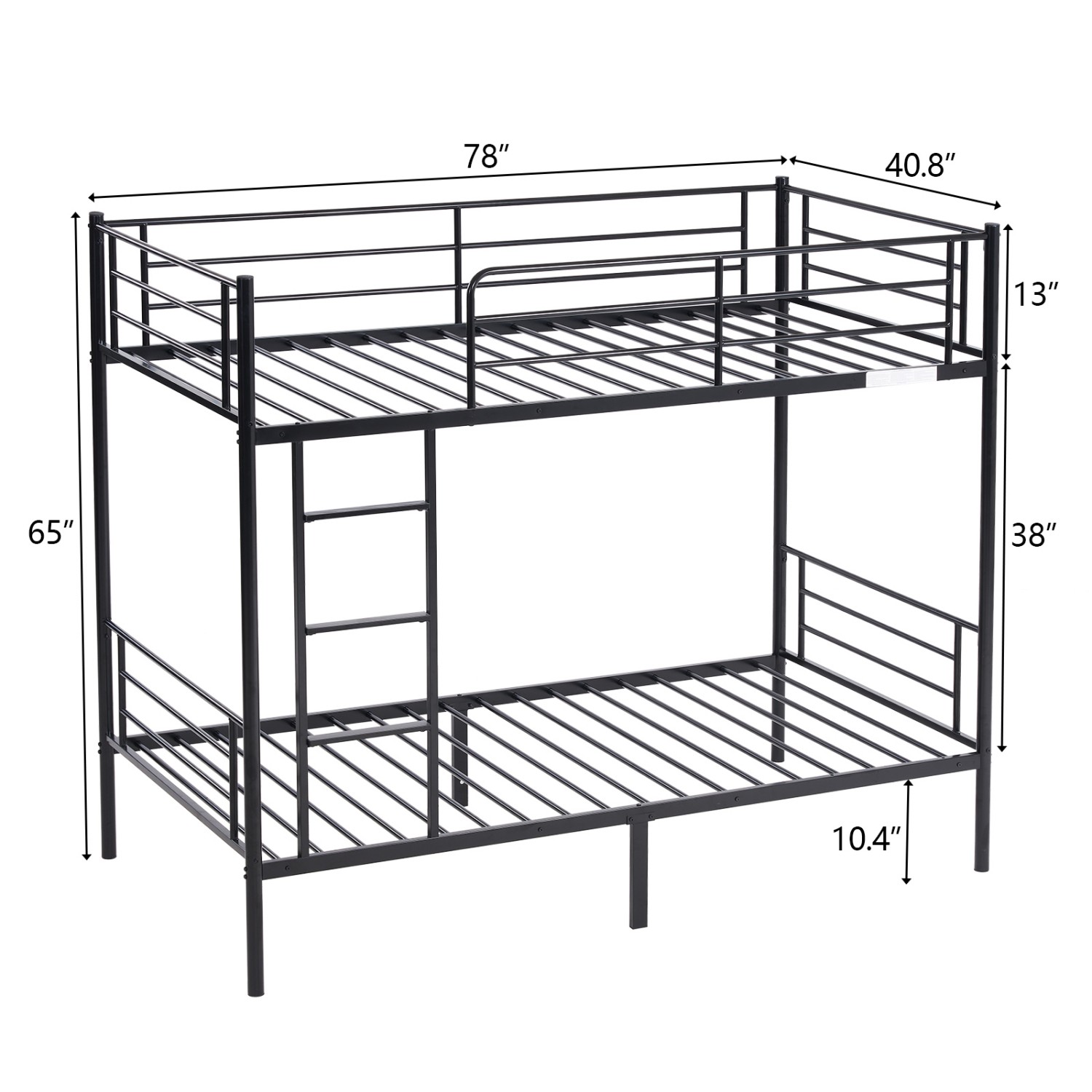 Zimtown Twin over Twin Steel Bunk Beds Frame Ladder Bedroom Dorm for ...