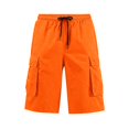 thumbnail image 6 of XDZJLR Big And Tall Cargo Shorts For Men Casual Shorts With Pockets And Drawstring Solid Color Versatile Hiking Shorts Orange M, 6 of 7