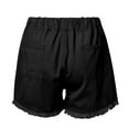 thumbnail image 5 of Riforla Women's Elastic Waist Drawstring Casual High Waist Rugged Denim Shorts Women's Fashion Shorts for Women Black M, 5 of 7