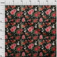 thumbnail image 3 of oneOone Cotton Silk Black Fabric Florals Dress Material Fabric Print Fabric By The Yard 42 Inch Wide, 3 of 4