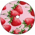thumbnail image 1 of FMSHPON Strawberries Background Xmas Christmas Tree Skirt Stand Mat for Holiday Party Decoration Indoor Outdoor 36 inches, 1 of 3