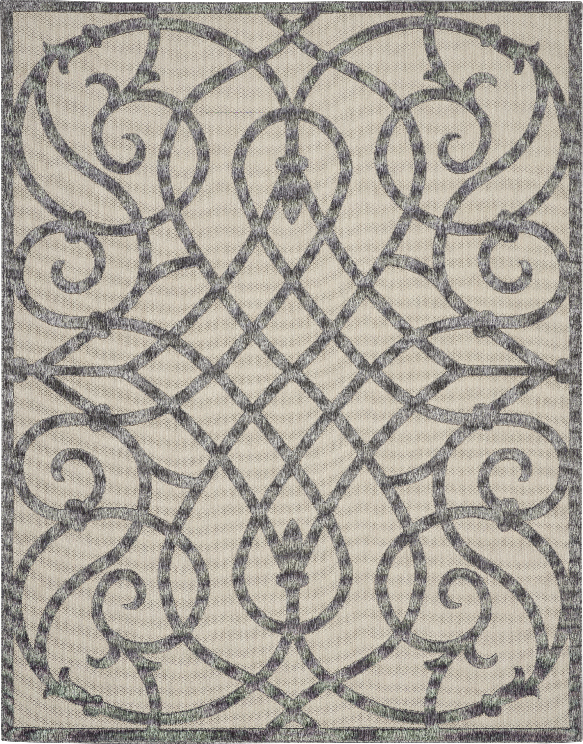 Nourison Palamos Indoor/outdoor Casual Contemporary Cream Grey Area Rug