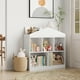 thumbnail image 5 of ChaoLink Organizador de juguetes para niños, estantería blanca con 5 cubículos, estantería para juguetes y libros para niños, mueble de almacenamiento de madera, 5 of 8