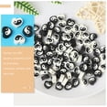 thumbnail image 3 of 100 Pcs Perles en Argile Polymère en Forme de Cœur Perles en Argile Motif Tai Chi, 3 of 9