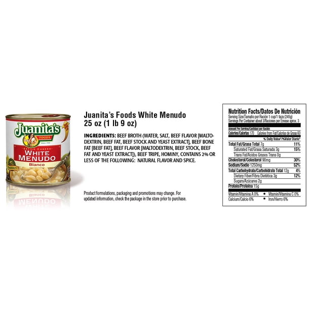 Juanitas Foods Juanita's White Menudo 25 Oz.