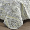thumbnail image 3 of ESCA 3-Piece Gray Yellow Damask Deianira Quilt Set - Queen, 3 of 5
