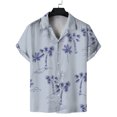 thumbnail image 2 of Camisas Para Hombre Casual Camisa hawaiana casual de manga corta de ajuste regular para hombres (Purple, XL), 2 of 3