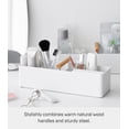 thumbnail image 2 of Yamazaki Home Slim Storage Box, White, Steel + Wood, Handle, Divider, No Assembly, 2 of 7