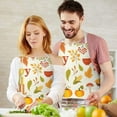 thumbnail image 3 of Fall Pumpkins Leaves Pattern Apron-Garden Aprons for Women with Pockets-Cotton Linen Waterproof Kitchen Cooking Gardening Aprons Adjustable for Kitchen,Cooking,BBQ and Salon 33"x27", 3 of 7