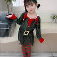thumbnail image 4 of Gelikeya Girls Christmas Dresses Size 6-7 Party Wear Kids School Performance Funny Clothes Soft Comfortable Christmas Santa Reindeer Outfits (X03 Green, 6-7 Years), 4 of 6