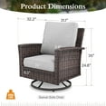 thumbnail image 7 of Sophia & William Outdoor Patio Wicker Swivel Chairs Set of 2 with 5.5" Thick Cushions, Light Grey, 7 of 7