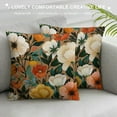 thumbnail image 3 of Creowell Boho Flower Abstract Pillow Covers Market Throw Pillows, Mid Century Outdoor Pillowcase Colorful Pictures Colorful Plant Cushion Case Decor for Home Sofa Couch Bed PC-04 zipper closure White, 3 of 5