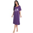 thumbnail image 6 of FEREMO Nightgowns for Women V Neck Short Sleeve Sleepshirt Printed Soft Sleepwear, 6 of 6