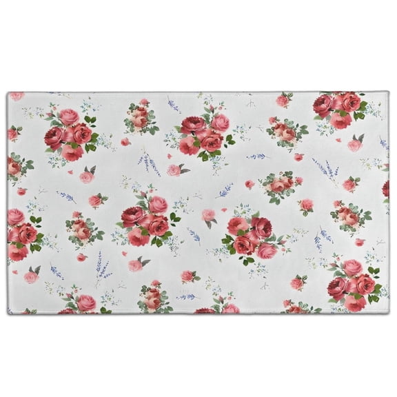 Pioneer Flower Floral Print Pattern Door Rugs,Washable Non Slip Door Mats Indoor,Decorative Door Mats,Entry Mat Indoor for Entrance,Bedroom,Kitchen,Bathroom,17"x30"