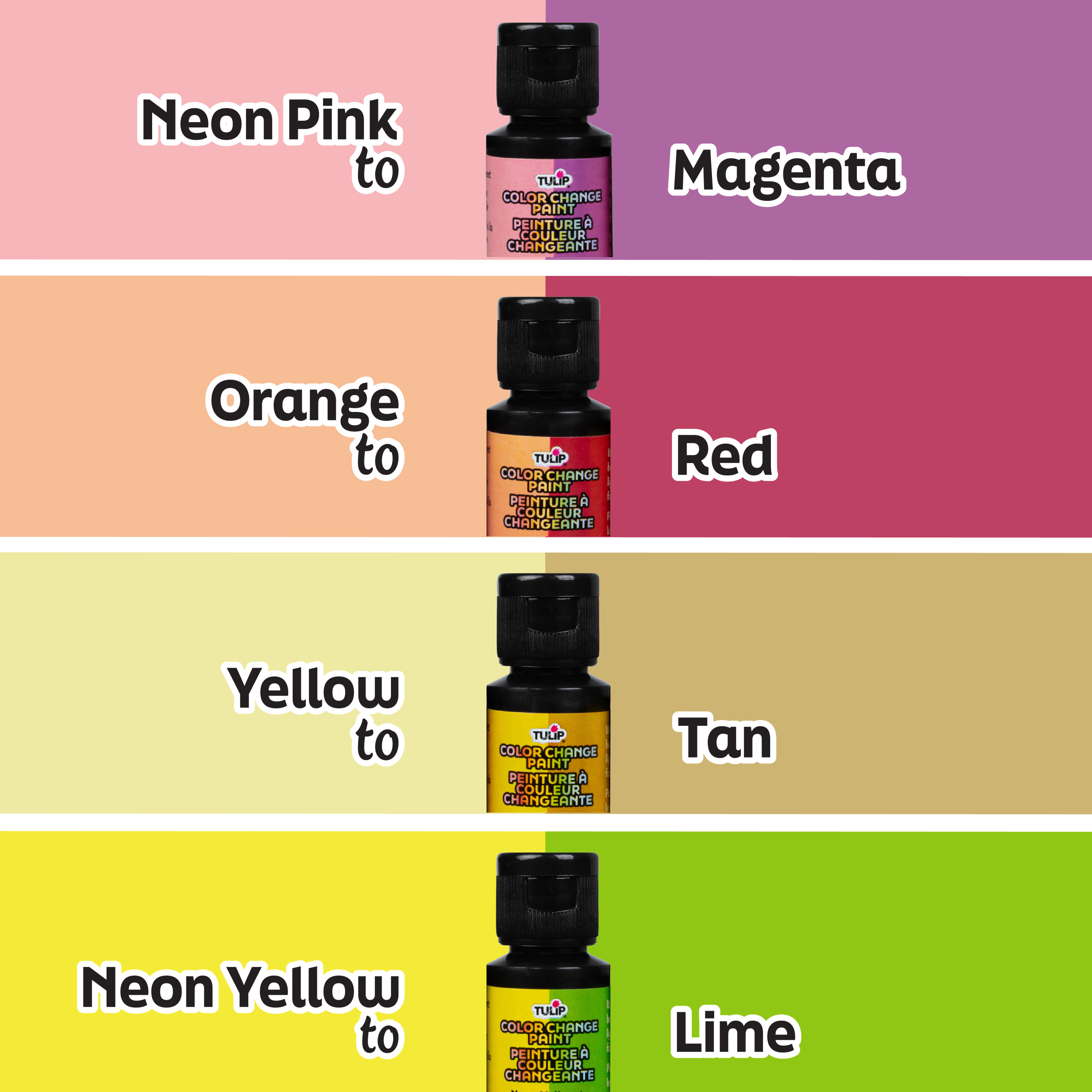 Tulip Color Change Fabric Paint Pack, Sunlight Activated, 8 Paint Bottles